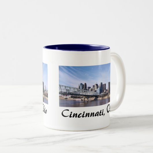 Cincinnati Ohio Tweekleurige Koffiemok (Voorkant rechts)