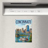 🌉 Cincinnati Ohio Vakantie Herinnering Waterfront Magneet (Insitu (Vaatwasser))