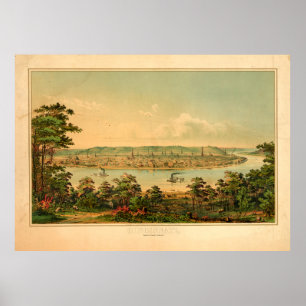 Cincinnati Ohio vanaf een punt ten westen van Covi Poster
