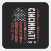 Cincinnati Ohio Vierkante Sticker (Voorkant)