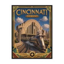 Cincinnati Ohio Vintage Art Deco Gouden Tijdperk
