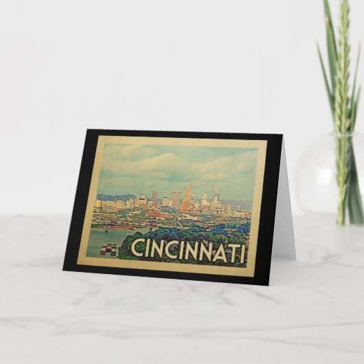 Cincinnati Ohio Vintage Travel Kaart (Voorkant)