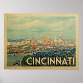 Cincinnati Ohio Vintage Travel Poster (Voorkant)
