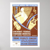 Cincinnati Orchestra 1939 WPA Poster (Voorkant)