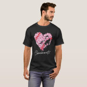 Cincinnati Pink Leopard Baseball Heart Baseball T-shirt (Voorkant volledig)