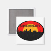 Cincinnati Red Black Oval City Magneet (Voorkant / Achterkant)