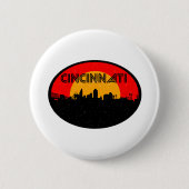 Cincinnati Red Black Oval City Ronde Button 5,7 Cm (Voorkant)