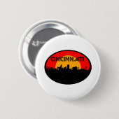 Cincinnati Red Black Oval City Ronde Button 5,7 Cm (Voorkant /achterkant)