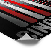 Cincinnati Retro Baseball Lover Amerikaanse vlag o Poster (Hoek)