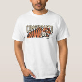 Cincinnati  retro stijl bengaal tijger kunst t-shirt (Voorkant)