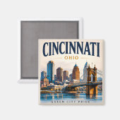 Cincinnati Rivierstad Magneet (Voorkant / Achterkant)