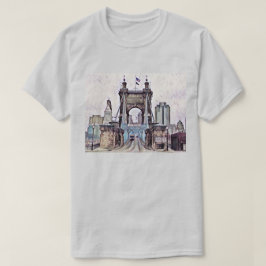 Cincinnati Roebling Suspension Bridge Waterverf T-shirt