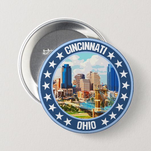 Cincinnati Ronde Button 7,6 Cm (Voorkant /achterkant)