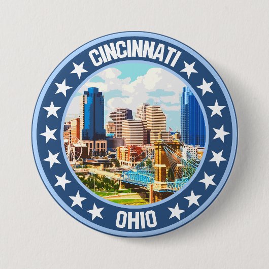 Cincinnati Ronde Button 7,6 Cm (Voorkant)