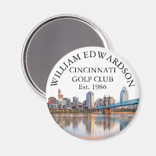 Cincinnati Silhouette Persoonlijke Golfclub Naam Magneet