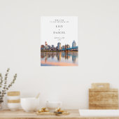 Cincinnati Silhouette Trouw Welkom Bord Poster (Keuken)