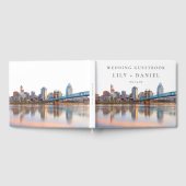 Cincinnati Silhouette Waterverf Bruiloft Gastenboek (Volledig)
