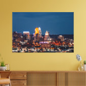 CINCINNATI SKYLINE AFDRUKTE OP GESTOPT KANVAS CANVAS AFDRUK (Insitu (Woonkamer))