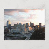 Cincinnati skyline bij zonsondergang briefkaart (Voorkant)