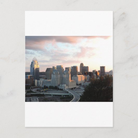 Cincinnati skyline bij zonsondergang briefkaart (Voorkant)