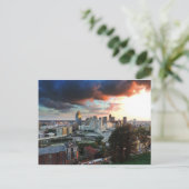 Cincinnati skyline bij zonsondergang briefkaart (Staand voorkant)