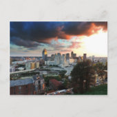 Cincinnati skyline bij zonsondergang briefkaart (Voorkant)