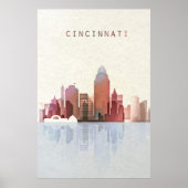 Cincinnati Skyline, Cincinnati Poster, Ohio Art Poster (Voorkant)