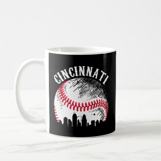 Cincinnati Skyline City Baseball op Gameday Koffiemok (Links)