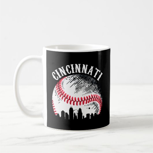 Cincinnati Skyline City Baseball op Gameday Koffiemok (Links)