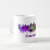 Cincinnati skyline in watercolor koffiemok (Voorkant links)