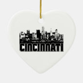 Cincinnati Skyline Keramisch Ornament (Achterkant)
