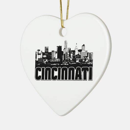 Cincinnati Skyline Keramisch Ornament (Links)