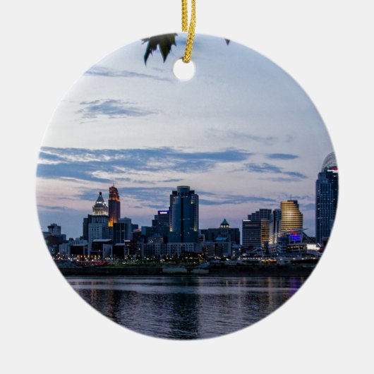 Cincinnati Skyline Keramisch Ornament (Voorkant)