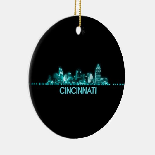 Cincinnati Skyline Keramisch Ornament (Rechts)