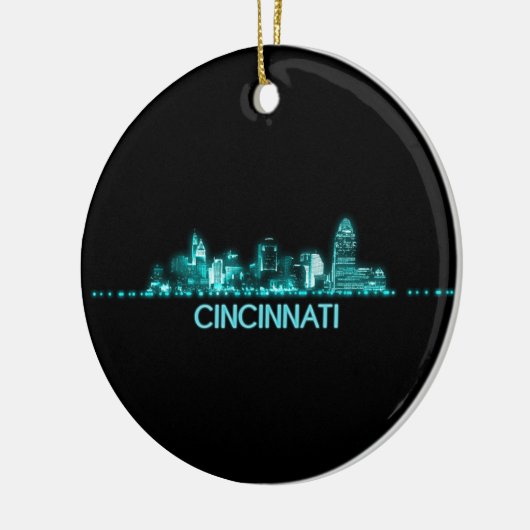 Cincinnati Skyline Keramisch Ornament (Links)