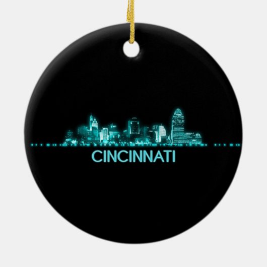 Cincinnati Skyline Keramisch Ornament (Achterkant)