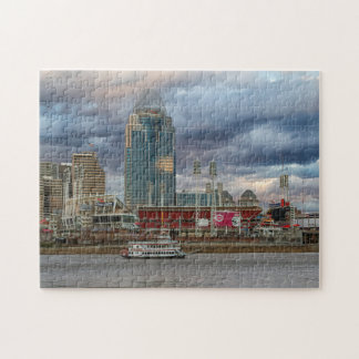 Cincinnati Skyline met Riverboat Puzzle Legpuzzel