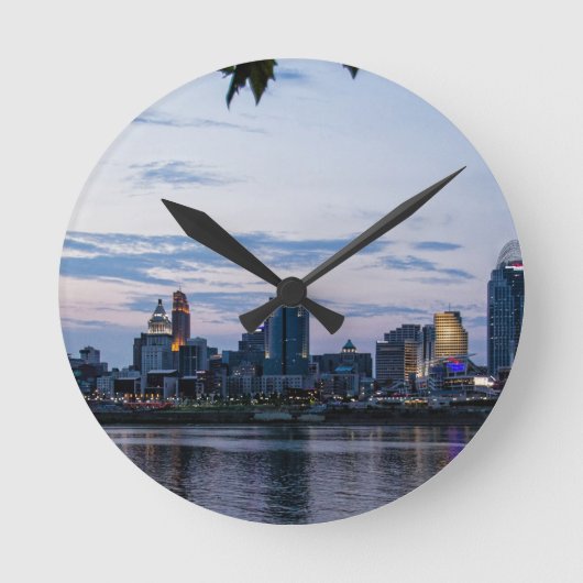 Cincinnati Skyline Ronde Klok (Voorkant)