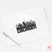 Cincinnati Skyline Ronde Sticker (Envelop)