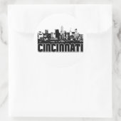 Cincinnati Skyline Ronde Sticker (Tas)