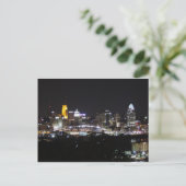 Cincinnati skyline 's nachts briefkaart (Staand voorkant)