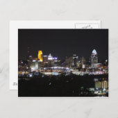 Cincinnati skyline 's nachts briefkaart (Voorkant / Achterkant)