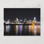 Cincinnati skyline 's nachts briefkaart (Voorkant)