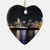 Cincinnati skyline 's nachts keramisch ornament (Rechts)