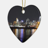 Cincinnati skyline 's nachts keramisch ornament (Links)