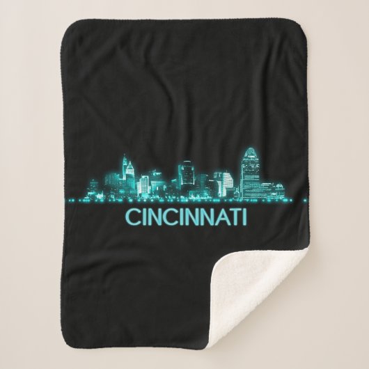 Cincinnati Skyline Sherpa Deken (Voorkant)