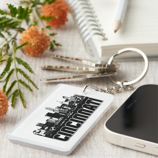 Cincinnati Skyline Sleutelhanger (Voorkant Rechts)