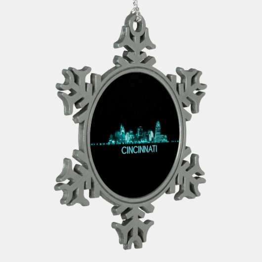 Cincinnati Skyline Tin Sneeuwvlok Ornament (Links)