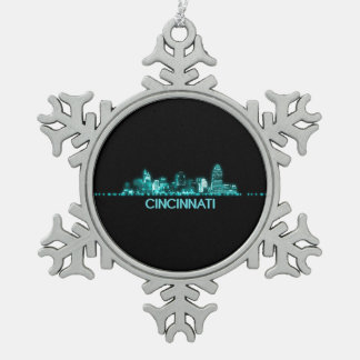 Cincinnati Skyline Tin Sneeuwvlok Ornament