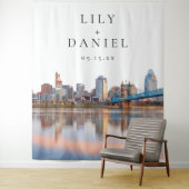 Cincinnati Skyline Trouwfoto Achtergrond Wandkleed (In situ)